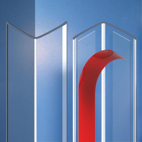 Image of Wall Corner Protector, Walls Edge Protector, Self-Adhesive Wall Corner Guards, PVC Double Side Edge Protector, Furniture Stairs Guard (Clear, 2pcs x 47.2''L x 1.97''W)