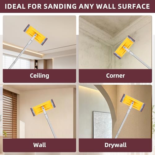 Adjustable Manual Pole Sander with 15 Sheets
