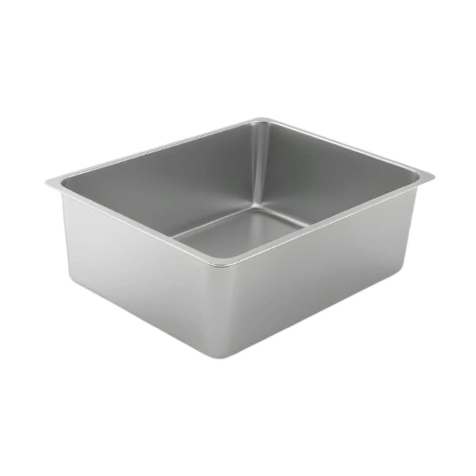 Katzenstreu Schale Offene Katzentoilette Metallschale mit Hohen Seiten Spritzschutz Funktion Siefendeckel Zweck rutschfest für Katzen Kaninchen Hamste, 45cmx35cmx15cm