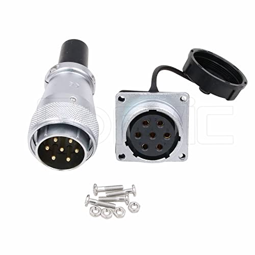 Eonvic WEIPU WS28 Connector Waterproof IP67 Metal Male Plug Female Square Socket Panel Mount Aviation Cable Connector (7Pin) - Image 3