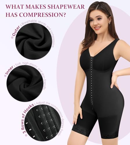 M MYODRESS Fajas Colombianas Shapewear for Women Tummy Control Bodysuit Body Shaper for Women Post Surgery Compression3