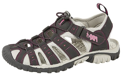 Sandalias de senderismo de mujer, cierre de velcro, color Negro, talla 37 1/3