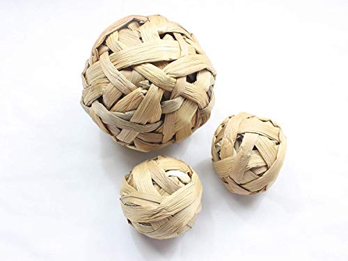Bizbn Water Hyacinth Ball chew Toys Small Pets Rabbit Hamster Rat Without a Chemicals (3 PCs. of 5 cm. Diameters)
