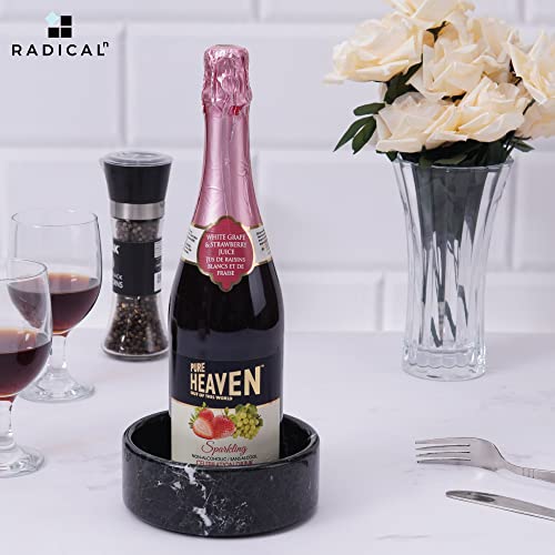 Radicaln Marble Wine Coasters 5.5" Inches Black Wine Bottle Coasters for Dining Table Bar, Gift, Wine Coaster - Image 3