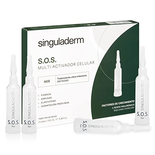 Singuladerm - S.O.S Age 4 viales x 10,5 ml cada uno - Sérum antiedad con Factores de Crecimiento...
