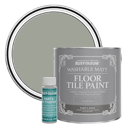 Rust-Oleum Green Washable Matt Floor Tile Paint - Tea Leaf 2.5L