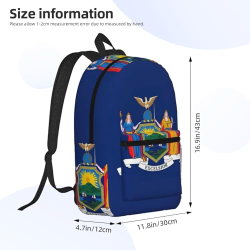 Mochila universitaria negra con bolsillo frontal y estampado New York talla única ligera 4