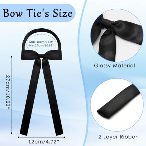 Image of Luckyvestir Mens Bow Tie, Western Ties for Men, Black Bowtie for Women, String Colonel Ribbon Tie for Party Prom Wedding