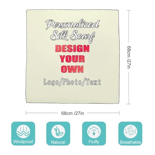 Custom Scarfs For Women Personalized Silk Scarf Square Neckerchief with Your Own Logo Photo Text Women's Shawl Gifts4