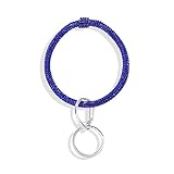 Bling Buy Rhinestone Wearable Keyring Bangle Sparkle Bracelet keychain Wristlet Key Chain for Women,Blue, 3 Inch