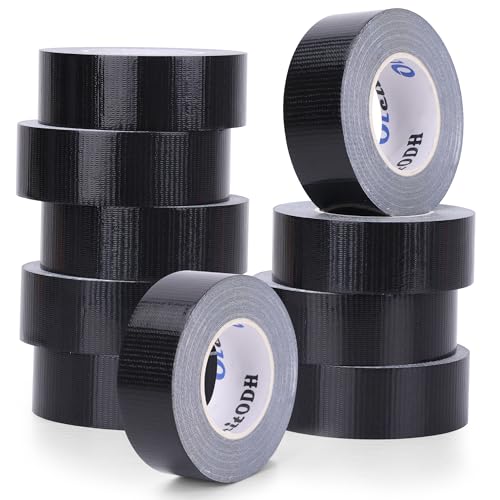 Image of 10 Pack Mini Black Duct Tape, 1 inch X 150 Yards Travel Size Duct Tape, Pocket Size Heavy Duty Waterproof No Residue Tear by Hand, Multi-Use for Indoor & Outdoor Repairs, travel camping DIY projects