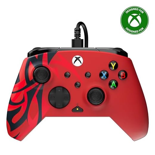 Turtle Beach Rematch Advanced Spirit Red Wired Gaming Controller - Lizenziert für Xbox Series X, S, Xbox One und Windows PC, mit zuweisbaren Tasten und Rumble-Feature-Motoren