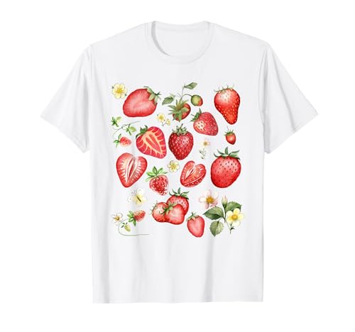 Boho Vintage Strawberry Festival Gift for Berry Fruit Lovers T-Shirt