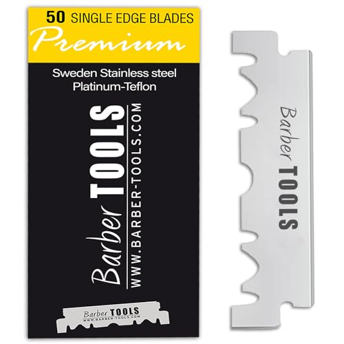 Schachtel mit 50 Klingen für Rasiermesser, Rasiermesser, Wechselklinge – BARBER TOOLS