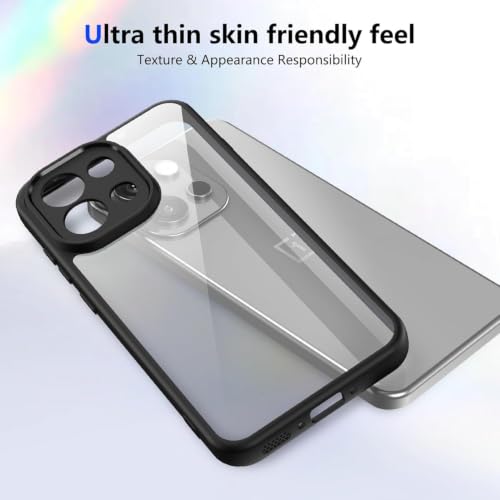 Image of VONZEE Clear Back Case Cover for OnePlus Nord 6 5G | Shockproof Design | Hard Back Cover Case for OnePlus Nord 6 5G (PC & TPU, Black)