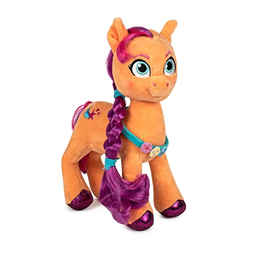 Famosa Softies - Peluche del Pony Sunny Starscout de la película My Little Pony: Una Generación, es de Color Naranja con el Pelo Rosa y los Ojos Azules, Mide Unos 25 centímetros (760020961)