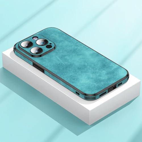 Coque iPhone 14 antichoc en silicone cyan avec protection complète de luxe