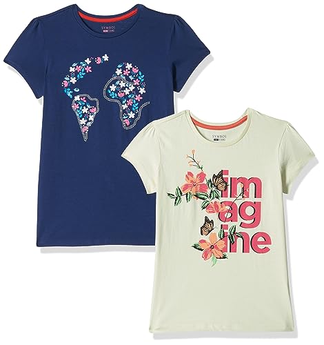 Image of Amazon Brand - Symbol Girl's Cotton Regular Fit T-Shirt