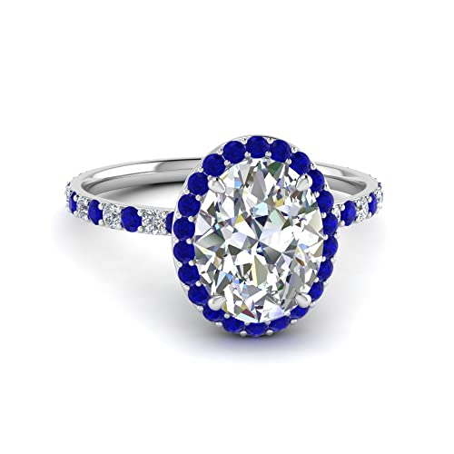 Image of Choose Your Gemstone Oval Halo Ring 925 Sterling Silver Oval Shape Halo Engagement Rings Gemstone Wedding Promise Gift Casual Wear Party Wear Daily Wear Office Wear US Size 4 to 12