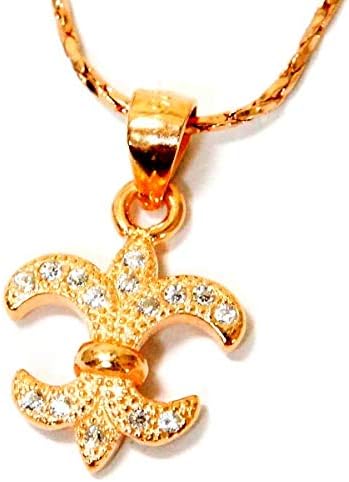 Amazon フルールドリス 百合の花の紋章 デザイン クリアキュービックジルコニア装飾 メンズ レディース シルバー925 ジュエリー ペンダント ネックレス シルバー ネックレス 通販