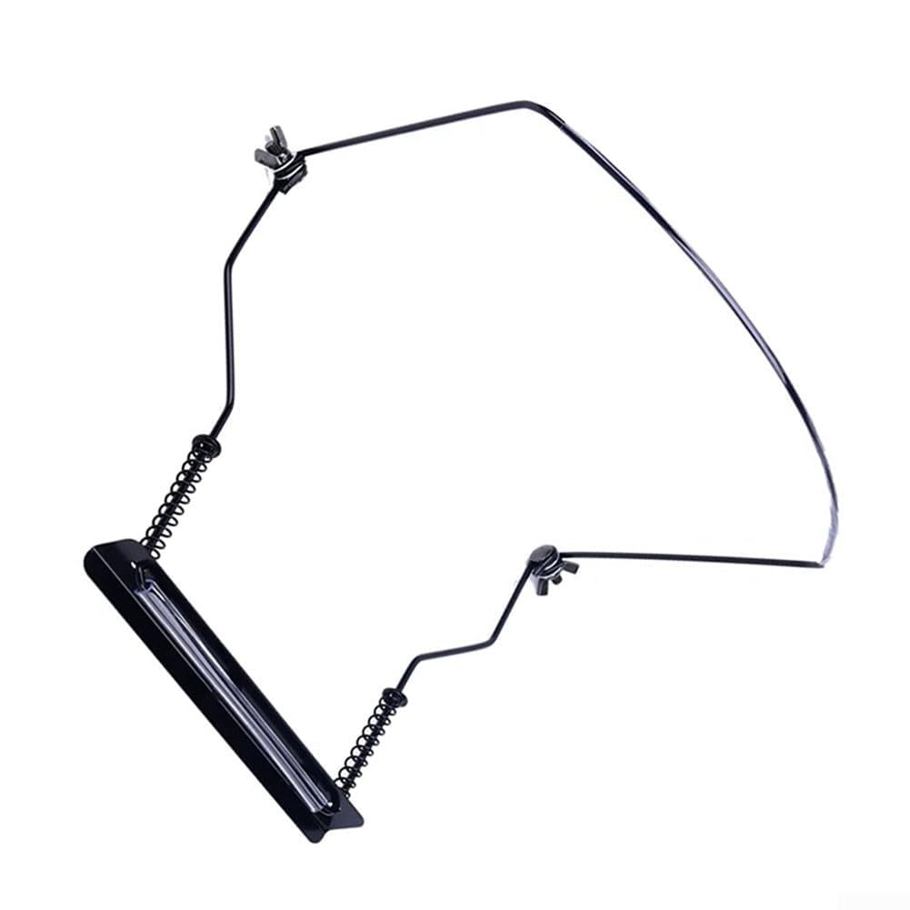 Soporte de cuello de armónica ajustable de 10 agujeros con cómodo mango de goma (negro)