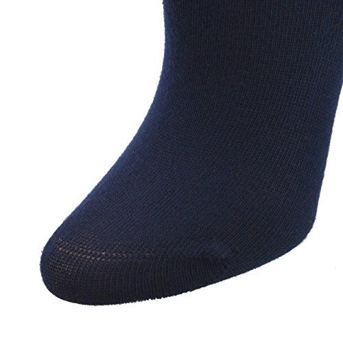 Sierra Socks Big Girls 3 Pairs Pack Pima Cotton, Everyday Wear, School Uniform Turn Cuff Seamless Toe Socks W16813 (Navy)3