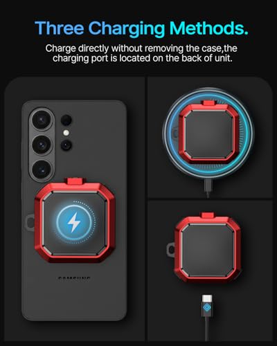 Image of Safety Lock Case for Samsung Galaxy Buds 4 Pro /4 (Red) | Compatible with MagSafe,with Cleaning Kit & Keychain,Mecha Protective Case