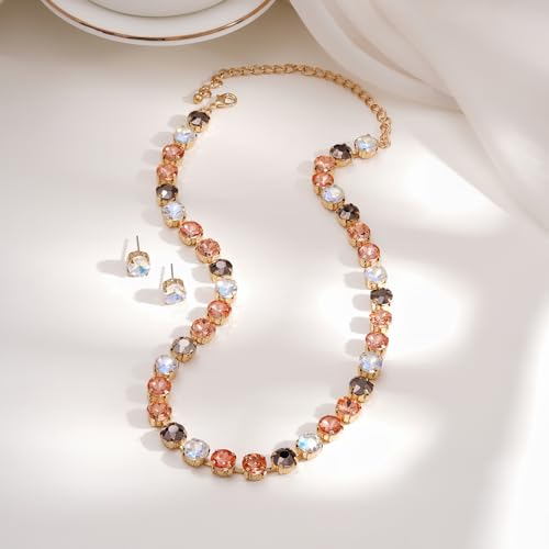 Image of Rubans Crystal Necklace Set Stylish Jewellery Gift for Women & Girls