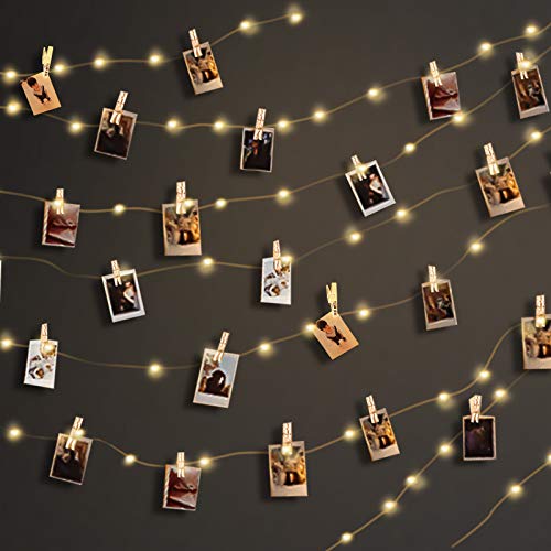 king do way String Lights 100LED Fairy Lights with 50 Photo Clips 33FT Warm White Waterproof Copper - //coolthings.us