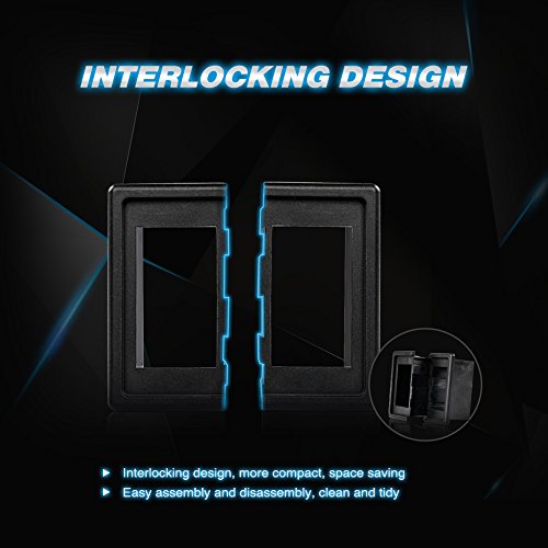 Image of Nilight LED Light Bar Rocker Switch Holder Panel Switch Holder Housing Kit ABS Plastic Black Automotive Mount Toggle Switch Housing,2 years Warranty