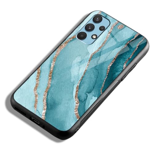 Image of COLORflow Back Cover Compatible with Samsung Galaxy A23 4G / A23 5G | Blue Marble Golden Stripes | Shockproof TPU Bumper Cover with Camera Protection Back Cover