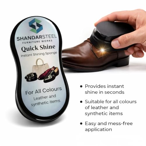 Image of SHANDAR SF Shoe Shiner Instant Leather Shoe Polish & Shoe Care Kit for All Colors - Portable Shoe Cleaner Sponge for Synthetic & Shoes, Boots, Bags
