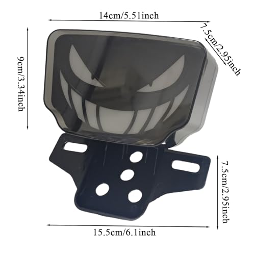 Luz trasera de moto con cara sonriente aterradora y piloto de frenos LED de 12V 6