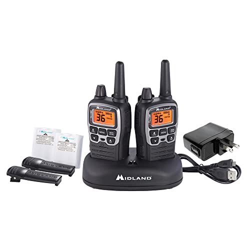 Midland T71VP3 36 Channel FRS Two-Way Radio - Up to 38 Mile Range Walkie Talkie - Black/Silver (Pack of 4), 6.2" x 1.3" x 2.3", Model Number: T71X4VP3 - Thumbnail 4