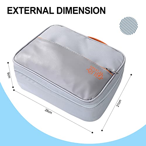 Romon Grey-2 Layers Cable Bag Organiser, 24.5 x 10 x 18 cm, 1 Layer Pocket, Waterproof, Universal Cable Organiser with Wrist Strap - Image 3