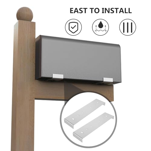 Image of balacoo 2pcs Replacement Metal Mailbox Mounting Bracket Mailbox Mounting Brackets for Floor