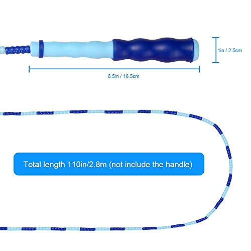 Zocy Soft Bead Jump Rope,Adjustable Fitness Skipping Rope For Men, Women And Kids Keeping Fit, Training (Pink+Blue) #TOP4