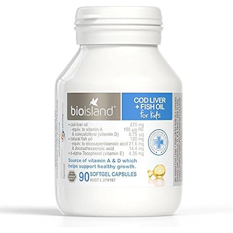 Bioisland Cod Liver + Fish Oil for kids 90Caps with 1PCS Chinese Knot Gift Made in Australia Cover