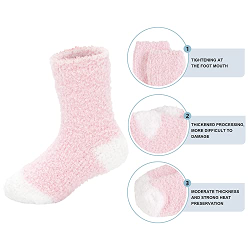 American Trends Kids Fuzzy Socks Toddler Girls Warm Socks Winter Cozy Fluffy Socks Christmas Slipper Socks4