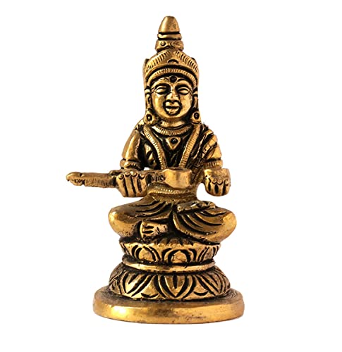 Guru Jee™ Brass Statue Goddess Annapurna Devi Idol Small Annapurna Goddess Of Food Collectible Sculpture Religious Gifts Showpiece For Home Mandir Temple #TOP3