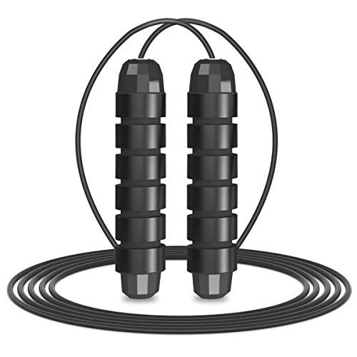 Aazomba なわとび 大人 こども用 縄跳び トレーニング用 長さ調節可 なわとび 室内/屋外 フィットネス 消費カロリー 縄跳び ブラック…