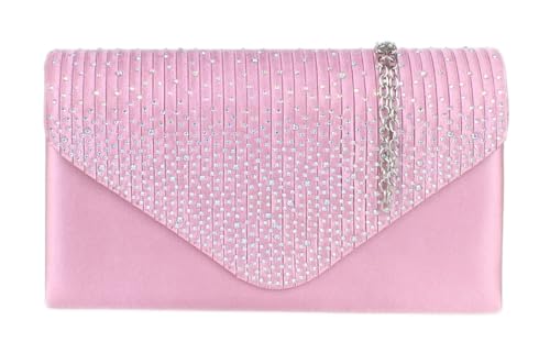 Sac plissé pochette d'embrayage strass pour look soirée femme