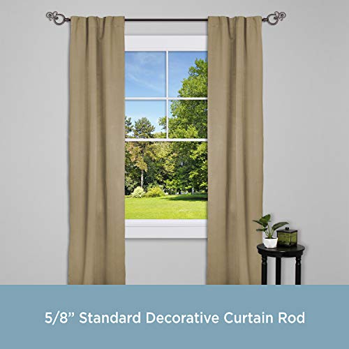 Kenney Kn65260 Valencia Standard Decorative Window Curtain Rod, 28-48", Chocolate #TOP5