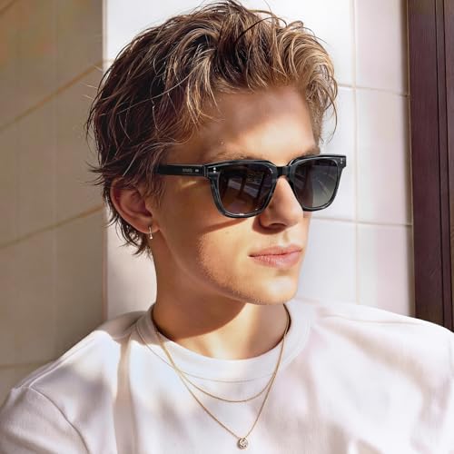 Image of AVAWAY Polarized Sunglasses for Men UV Protection, Square Acetate Frame Outdoor Driving Sun Glasses