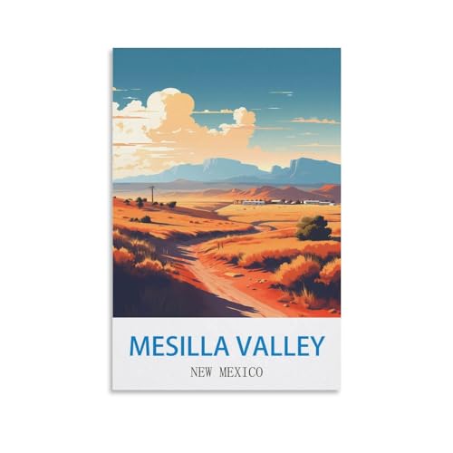 Impression sur toile Mesilla Valley New Mexico poster de voyage vintage haut de gamme