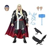 ARTICULACIÓN Y ACCESORIOS PREMIUM: Esta figura Legends Series de Thor de 15 centímetros cuenta con detalles y accesorios de primera calidad, incluyendo manos alternativas, Mjolnir, efectos de rayos acoplables, ¡y los 2 cuervos asgardianos, Hugin y Munin!