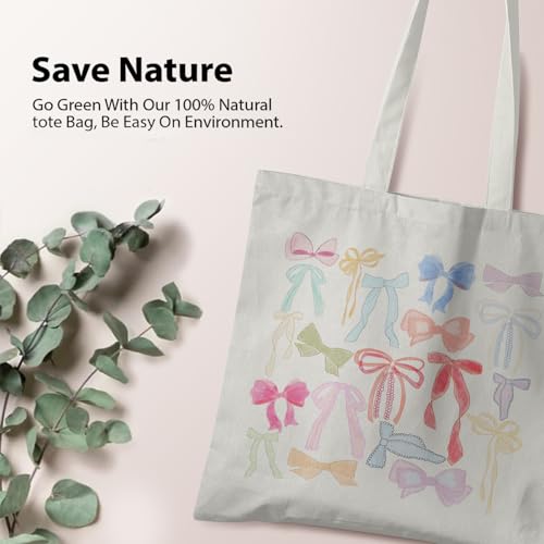 Bolso Tote de Lona Coquette Bows para Mujer miniatura 3
