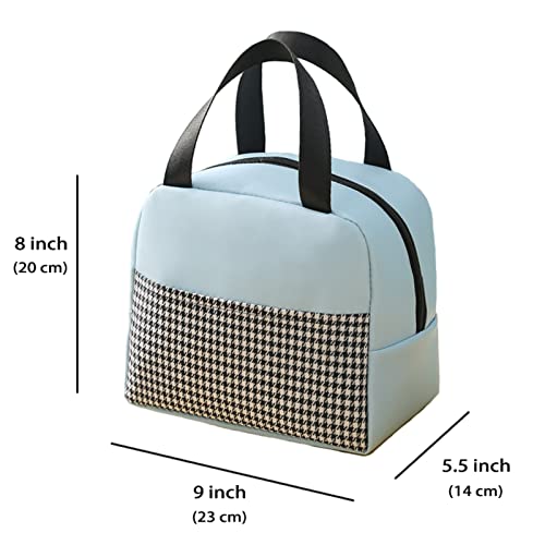 Ethnocal Insulated Lunch Bag For Women Houndstooth Reusable Lunch Bags Leakproof Lunch Tote Boxes Cooler Bento Bags For School Picnic Work Office Travel (Pu Leather) #TOP4