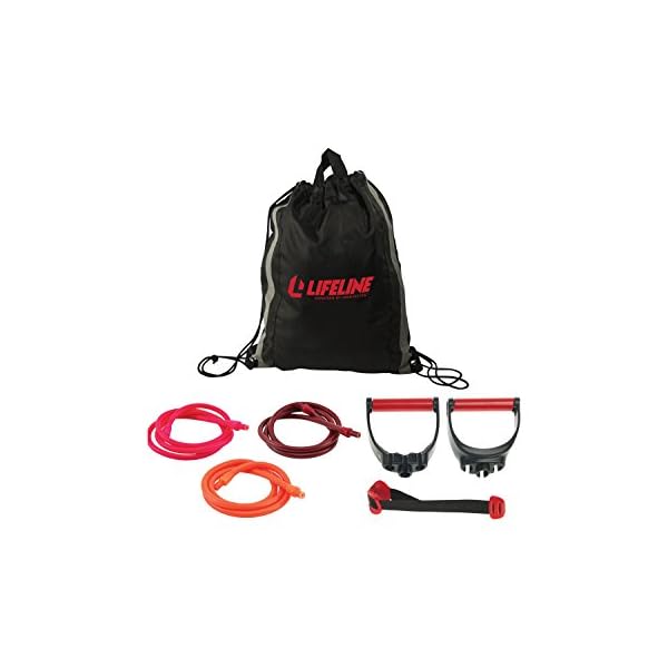 Lifeline Variable Resistance Trainer Kit with Adjustable Resistance Level Bands for More Workout Options - Includes Triple Grip Handles, Door Anchor, Three 5ft Exercise Tubes and Carry Bag 1 Lifeline Variable Resistance Trainer Kit with Adjustable Resistance Level Bands for More Workout Options - Includes Triple Grip Handles, Door Anchor, Three 5ft Exercise Tubes and Carry Bag