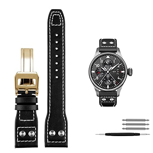 Bracelet montre IWC Big Pilot Spitfire cuir véritable 21mm 22mm